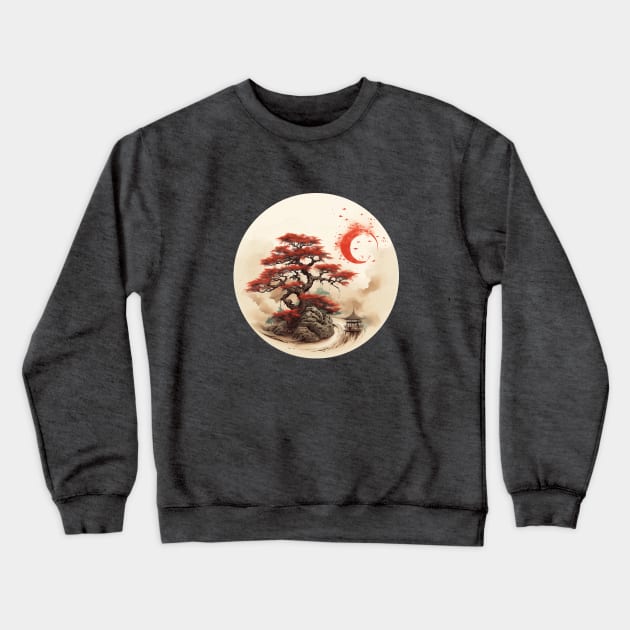 Moonlight Bonsai Crewneck Sweatshirt by baseCompass